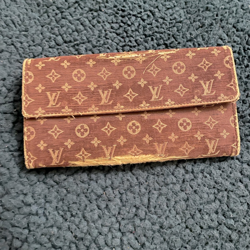 Authentic Louis Vuitton Long Monogram Brown Denim Wallet